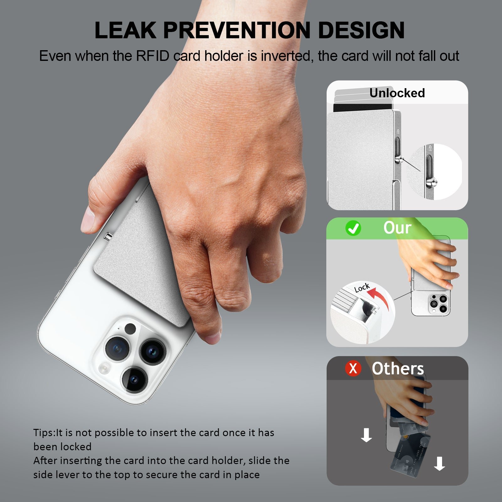 RFID Blocking Wallet Minimalist Slim Card Holder for Magsafe with Adjustable Stand, Metal Pop Up Magnetic Wallet for Men TOYFID - Image 4