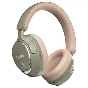 truke Newly Launch Aura Bass Over The Ear Headphone with 50H of Playtime, 40mm Titanium Drivers, Dual Pairing Headset, 40ms Ultra Low Latency, ENC, Premium Design & Comfort (Green)