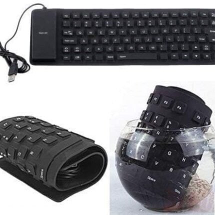 Foldable Silicone USB Wired Keyboard - Waterproof Roll-Up, Flexible Silent Typing Portable Slim for PC, Laptop, Notebook, Travel & Home 1 pc