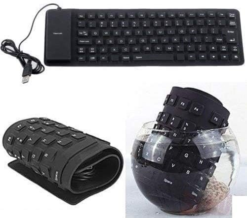 Foldable Silicone USB Wired Keyboard - Waterproof Roll-Up, Flexible Silent Typing Portable Slim for PC, Laptop, Notebook, Travel & Home 1 pc