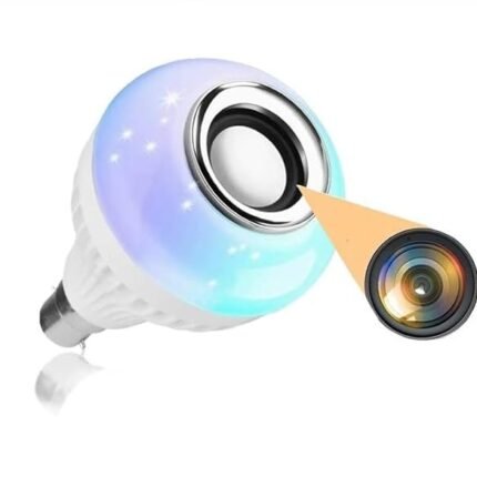 SAFETYNET Wi-Fi Bluetooth Music Bulb Camera | 1080p Full HD Video | Supports 32 GB Storage | Loop Recording | Wi-Fi Live View | Built-in Speaker & App Control | Smart LED Light for Home & Office
