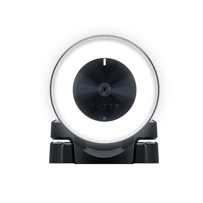 Razer Kiyo Streaming Webcam: 1080p 30 FPS / 720p 60 FPS - Ring Light w/Adjustable Brightness - Built-in Microphone - Advanced Autofocus, Black - RZ19-02320100-R3M1