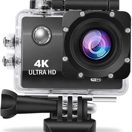 KTG 4K 30Fps Action Ultra Hd Camera with Accessories Kit WiFi 16 MP170 Degree Wide Angle Lens 98FT Underwater Waterproof ditgital Camera YouTube Vlogging Bike Helmet vlogging Easy to use Safe (Black)