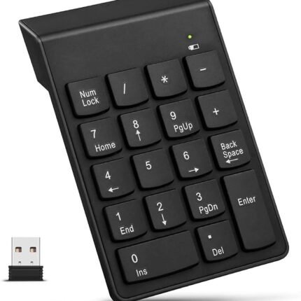 Wireless Numeric Keypad Slim Mini Number Pad Keyboard 18 Keys Numpad for Laptop PC Notebook Desktop