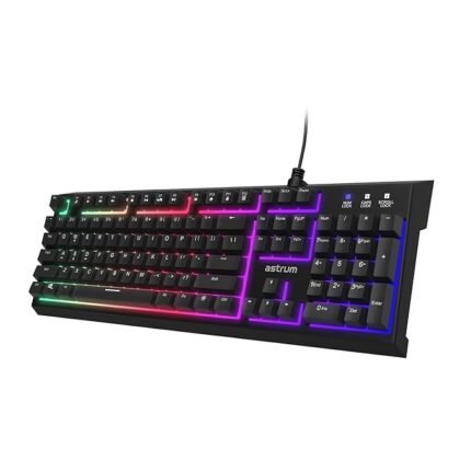 astrum KM350 USB Wired Mechanical Keyboard with Ergonomic Design, Multimedia Keys & Spill-Proof, Ideal for PC