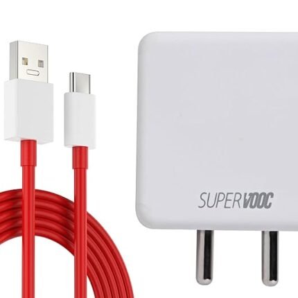 Novobit 65W SuperVOOC Charger with Type-C Cable | Ultra-Fast Charging for OnePlus, Realme & Oppo | Supports Warp, Dart, Dash & SuperDart (Charger + Cable Combo)