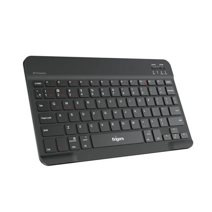 FINGERS BT-Freedom Bluetooth Mini Keyboard (Type-C Rechargeable with 30-Day worktime, X-Type Scissor Keys) - Jet Black