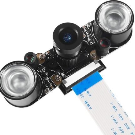 IDUINO Raspberry Pi 5B/4B Camera Day & Night Vision Camera Adjustable-Focus Module 5MP OV5647 Sensor Webcam Video 1080p with 2 Infrared IR LED Light HD Webcam for Raspberry pi 3 B+/3B/2B/4B/5B
