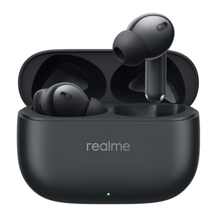 realme Buds T310 True Wireless in-Ear Earbuds with 46dB Hybrid ANC, 360° Spatial Audio, 12.4mm Dynamic Bass Driver, Upto 40Hrs Battery and Fast Charging (Vibrant Black)