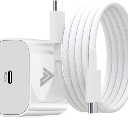 Dr Vaku® 20W Fast Charger Adapter for iPhone 17/17 Air/17 Pro/17 Pro Max, 16/16 Plus/16 Pro/16 Pro Max, 15/15 Plus/15Pro/15 Pro Max & Other Type C Devices with 1 Meter USB C to Type C Data Cable