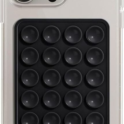 INEFABLE Suction Phone Case, Phone Suction Sticker, Silicone Suction Phone Case for Hands-Free Mobile Accessory Holder Grip, Video Phone Accessory (Black - Pack of 1)