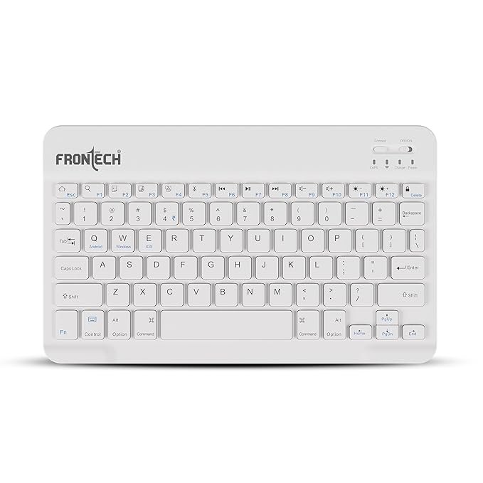 FRONTECH Wireless Mini Keyboard - 78 Keys, Bluetooth Connectivity, Rechargeable, Ultra Slim, Compact Design 1 Year Warranty (FT-1603AW)