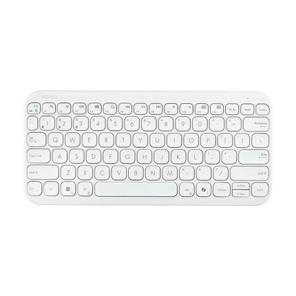 ASUS Marshmallow KW100 Wireless Keyboard – Iridescent White | Silent Scissor Keys, Compact Design, 2-Year Battery Life, Compatible with Windows/Mac/Chrome/iOS/with Dedicated Copilot Key