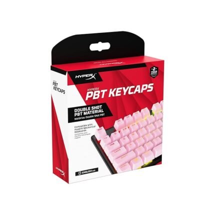 HyperX PBT Keycaps – Full Key Set, Double Shot PBT Material, (Layout), (Keys), Pink (519T9AA#ABA)