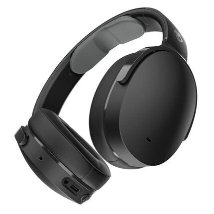 Skullcandy Hesh ANC Smartchoice Active Noise Cancelling Wireless Headphones with 40mm Drivers, 22Hr Playtime + Rapid Charge, Flat-Folding and Collapsible,Light Weight,Work with Android and iOS- Black