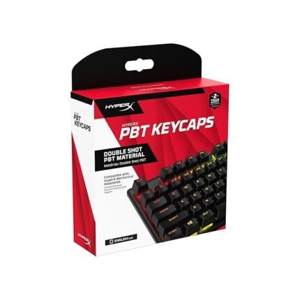 HyperX PBT Keycaps – Full Key Set, Double Shot PBT Material, (Layout), (Keys), Black (519P1AA#ABA)