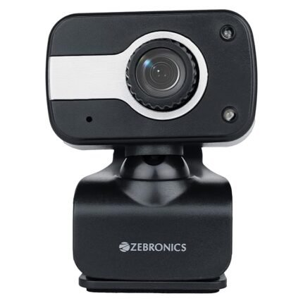 Zebronics Zeb-Crystal Clear Web Camera, 0.3 MP with USB with 3P Lens,Built-in Microphone,Auto White Balance,Night Vision and Manual Switch for LED (Black)