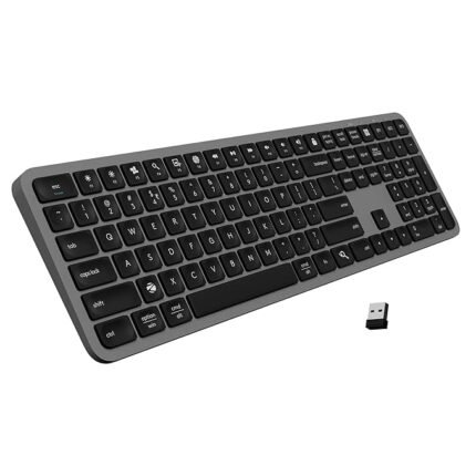Zebronics K5002MW Slim Wireless Keyboard with in-Built Battery, Copilot AI Key, Windows | Mac | iOS | Android, Scissor Switch, 3 Bluetooth + 2.4Ghz, 109 Keys, 13 Multimedia Keys, Type C Charging