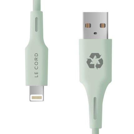Pale Pine iPhone Lightning cable · 1.2 meter · Made of recycled plastics