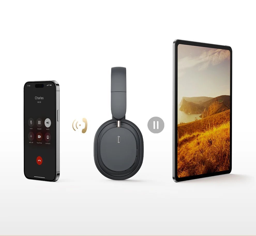 NNEOBA Wireless Over-Ear Headphones 3D Spatial Audio Gray - Image 4