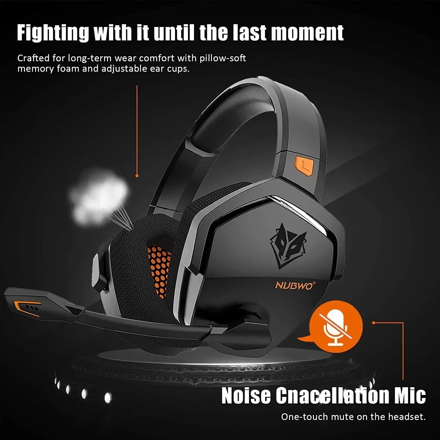 NNEOBA Dual Wireless Gaming Headset Orange - Image 3