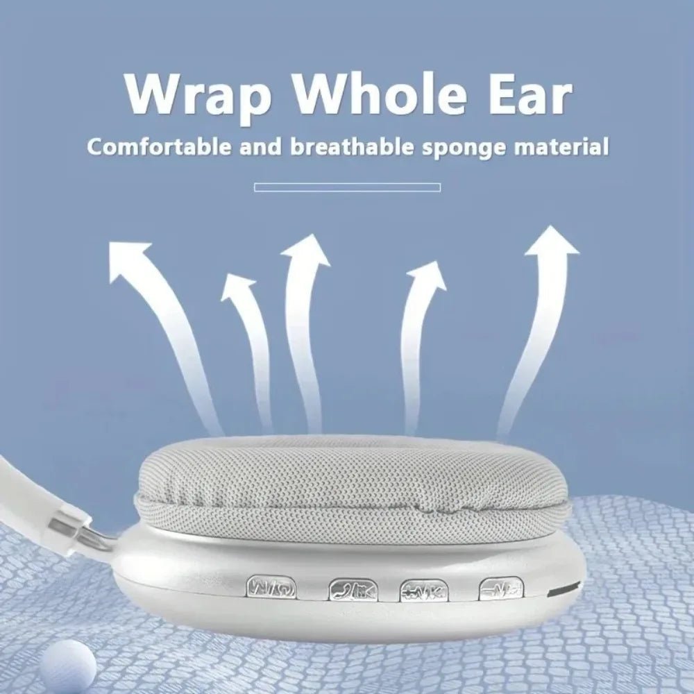 NNEOBA Wireless Bluetooth Over-Ear Headphones White - Image 4