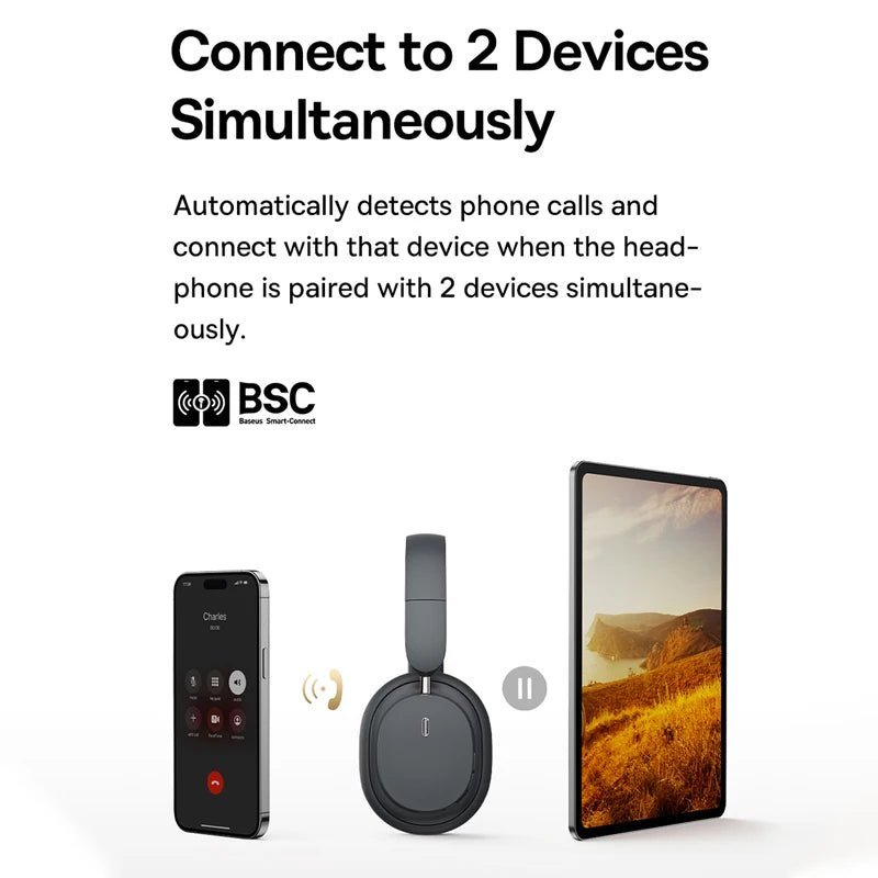 NNEOBA Wireless Over-Ear Headphones 3D Spatial Audio Gray - Image 3