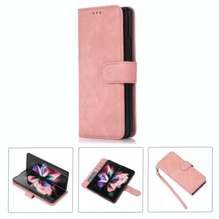 NNEDSZ Samsung Galaxy Z Fold 4 Leather Phone Case With Pen Slot - Horizontal Flip