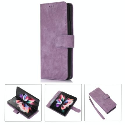 NNEDSZ Samsung Galaxy Z Fold 4 Leather Phone Case With Pen Slot - Horizontal Flip